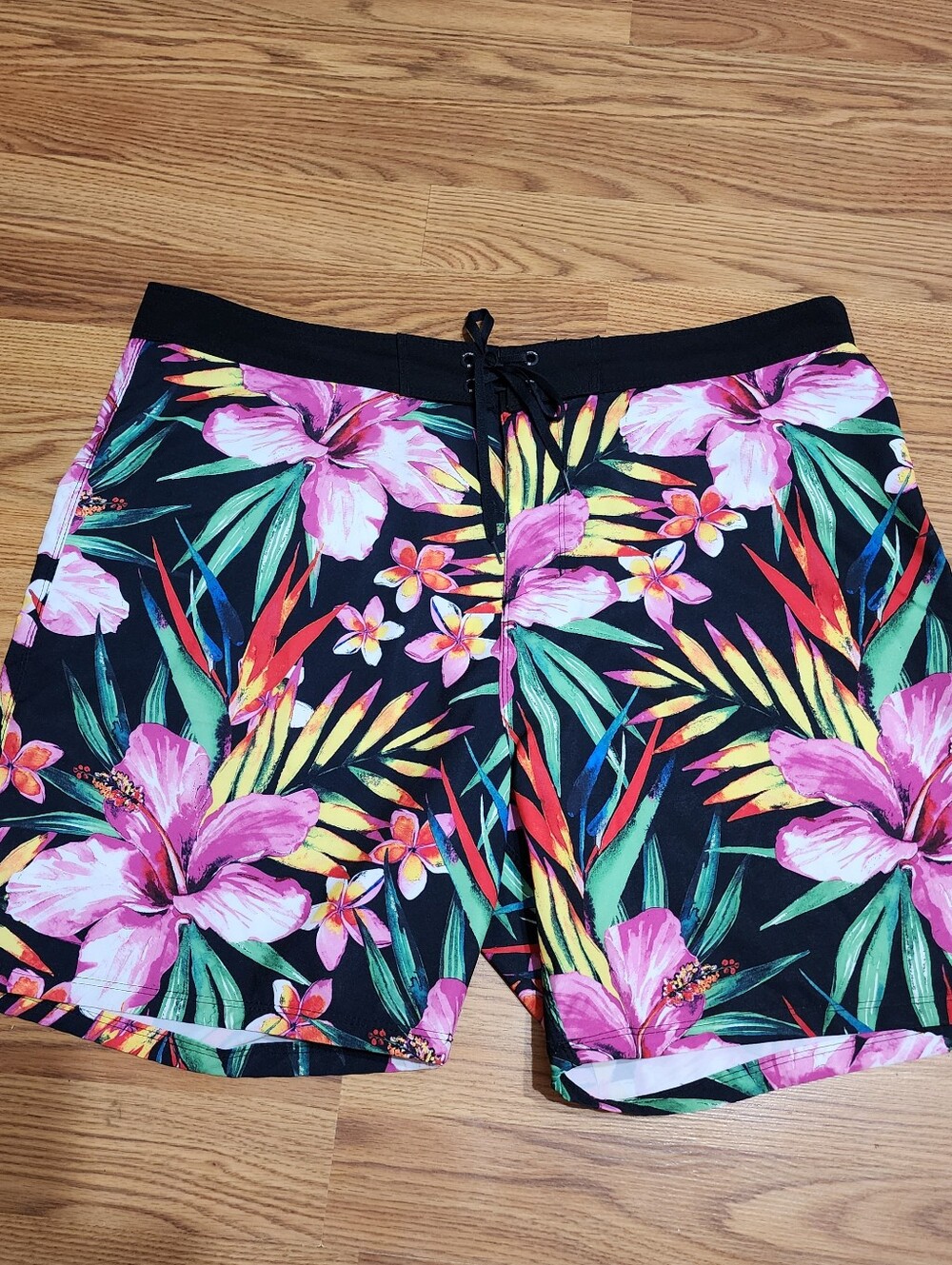 Hurley Mens Board Shorts Size 36 Tropical Floral Hawaiian Surf Swim Trunks